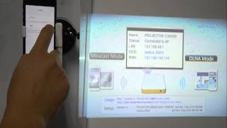 Coolux Q6 LED DLP Pico Projector Wiless connection with iPhone 5S [upl. by Supat569]