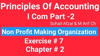 I com 2Chap2 Exe7 Principles of Accounting Sohail Afzal Book Non Profits Making Organization [upl. by Jaqitsch]