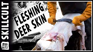 Fleshing Deer Hides for Tanning or Drying Natural Leather Tanning [upl. by Parker]