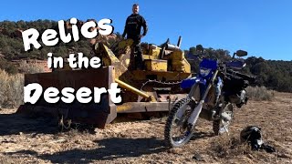 Desert Dirt Bike Discoveries  Windmill  Bulldozer  Cabin [upl. by Kentigera835]