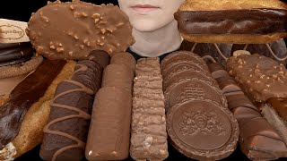 ASMR Chocolate Desserts amp Ice Cream Eclair Cookie Sandwich Dove HaagenDazs Kinder Bueno Cake [upl. by Thompson405]