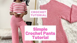 SIMPLE Crochet Pants Tutorial for ALL sizes [upl. by Stephen]