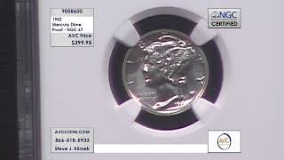 1942 Mercury Dime  Proof  NGC 67 [upl. by Nalak717]