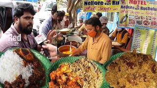 Nelloreruchulu Unlimited non veg Meals at Nellore Ruchulu [upl. by Anibur]