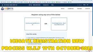 New Process For Icegate Registration from 19 Oct 2023 Onwards  How To Register On New IceGate Web [upl. by Anola]