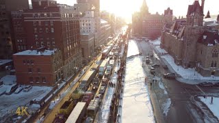 Ottawa Drone view of freedom convoy truck rally at Parliament of Canada 1282022 [upl. by Peti]