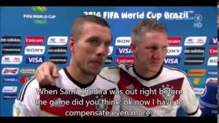 Schweinsteiger Podolski and Kramer after winning World Cup in Brazil English subtitles [upl. by Linnea]