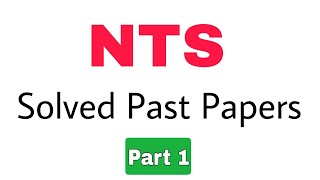 NTS Test Preparation 2023NTS Solved Past PapersPart 1 [upl. by Etessil]