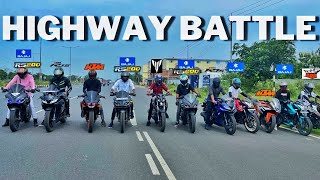 NS200 vs R15 vs Ktm RC200 Vs Pulsar RS200 VS MT15 vs Ns200 Vs Duke 200  FreeStyle Race🔥🔥🔥🤯🤯 [upl. by Conchita]