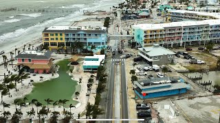 FORT MYERS BEACH DRONE VIDEO  TIMES SQUARE AND MARGARITAVILLE POST HURRICANE HELENE [upl. by Isbella]