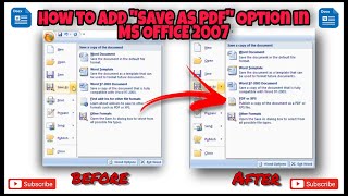 MS OFFICE WORD में SAVE AS PDF OPTION कैसे लाये  how to add save as pdf option in ms word 2007 [upl. by Gesner]