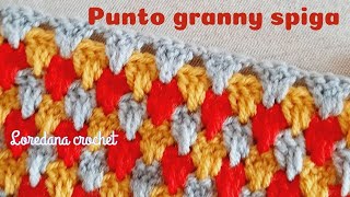 PUNTO UNCINETTO GRANNY SPIGACROCHET GRANNY STITCHPUNTI UNCINETTO PER COPERTINE BABY ACCESSORI [upl. by Orten]