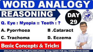 Reasoning Class 29ANALOGYPart 1Word AnalogyBasic Concept With TricksASOSSCCGLCHTGroup D etc [upl. by Gabey184]