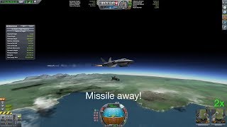 Intercepting satellite with a missile fired from a jet  Kerbal Space Program [upl. by Anahoj]