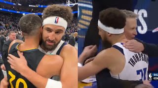 Klay Thompson shows love to all his old Warriors teammates after the game 🥺 [upl. by Edmond]