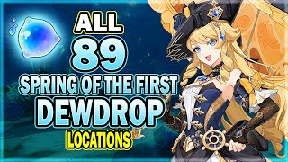 All 89 Spring of the First Dewdrop Locations  Efficient Farming Route  Navia Ascension Material [upl. by Lyrpa]