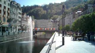 Karlovy Vary  Řeka Teplá u divadla [upl. by Narmi559]