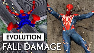 Evolution of FALL DAMAGE in SpiderMan Games [upl. by Atteloc]