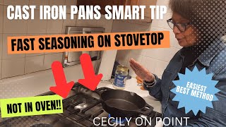 CAST IRON STOVETOP SEASONING cecilyonpoint castiron castironcookware tipsandtricks hacks [upl. by Ebeneser]