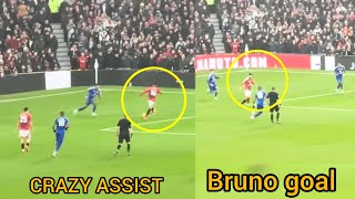 BRUNOFERNANDES BRACE VS LEICESTER CITYAMAD BACKHILL ASSIST [upl. by Repinuj]