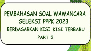 Soal Wawancara PPPK 2023 [upl. by Diantha]