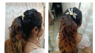 ponytail me hair extension kese lagaye  ponytail hairstyle for wedding [upl. by Lindemann715]