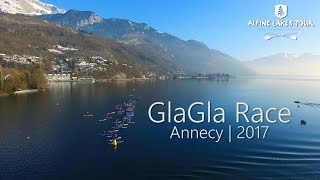 GLAGLA Race 2017  Winter SUP Race  Drone  Lake Annecy France [upl. by Dorri]