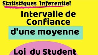 Estimation par intervalle de confiance par la Loi du Student avec Variance inconnue [upl. by Kneeland]