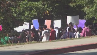 Hundreds of Georgia students staged a walkout calling for safer schools stricter gun laws [upl. by Carline55]