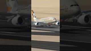 smooth Etihad A380800 landing into Abu Dhabi 🛬✈️ [upl. by Gladdy]