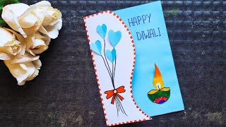 Diwali cardDiwali greeting cardHappy Diwali CardDiwali greeting card for kidsDiwali card making [upl. by Carolynn]