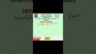 Fluid Intelligence Cattells Theory of Intelligence ctet ctetcdp ctetenglish ctettheory [upl. by Yddub]