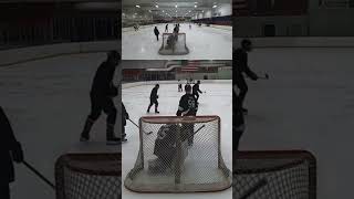 I’m stuck in the net hockey icehockey goalielife beerleaguehockey [upl. by Cohbert]