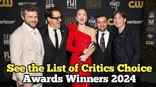 See the List of Critics Choice Awards Winners 2024 [upl. by Sane244]