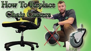 How to Replace Office Chair Casters  Full Install Video [upl. by Hecklau516]