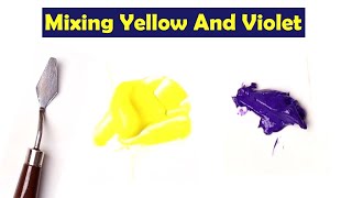 Mixing Yellow And Violet  What Color Make Yellow And Violet  Mix Acrylic Colors [upl. by Fulks]