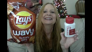 Lays Wavy Hickory BBQ Potato CHIPS Review Mukbang Eating [upl. by Enert960]