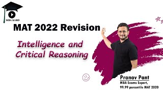 MAT 2022 Revision  Intelligence and Critical Reasoning  Tricks and Tips to Solve Fast  MBA Karo [upl. by Ainud]