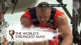 2009 Plane Pull Travis Ortmayer  Worlds Strongest Man [upl. by Claretta624]