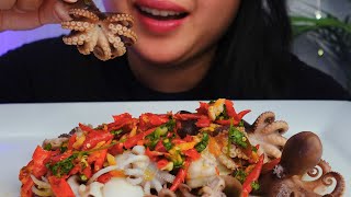 ASMR  SPICY WEBFOOT OCTOPUS AND CUTTLEFISH  Eating sounds No talking [upl. by Byrle]