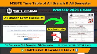 MSBTE Winter 2023 HallTicket Download Now Easily  MSBTE New Updates  MSBTE Exam msbte msbteexam [upl. by Brinson979]