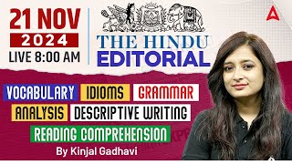 Hindu Editorial Analysis  21 November 2024  Vocab Grammar Reading Skimming  By Kinjal Gadhavi [upl. by Correna]