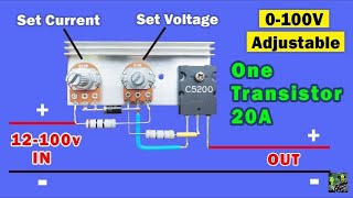 Regolatore di Tensione e Corrente 0  100V  0  20A con un transistor [upl. by Boucher841]