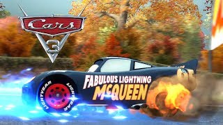 Cars 3 Movie English Game Fabulous Lightning McQueen Dinoco Cup [upl. by Waynant]