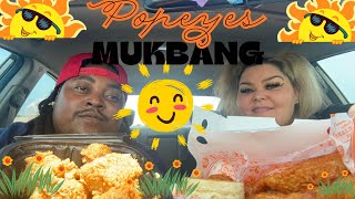 Talking Fast to get Cillas Reaction  Popeyes Mukbang [upl. by Naus355]