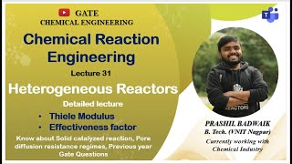 Lect 31 Heterogeneous CRE Chemical Reaction Engineering GATE  CRE Prashil Badwaik VNIT IIT B [upl. by Astera]