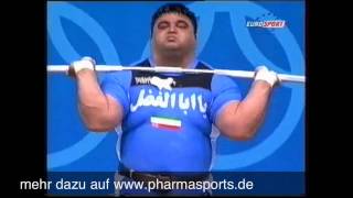 Gewichtheben  Weltrekord im Stoßen HD Olympischen Sommerspielen in Athen 2004 [upl. by Tiny]