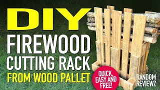 Firewood Cutting Rack from wood pallet  DIY Sawbuck  Sawhorse [upl. by Relyhs523]