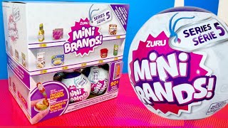 MINI BRANDS SERIES 5 TOY UNBOXING  5 SURPRISE ZURU TOYS [upl. by Gereron]