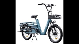 ONESPORT OT01 Electric Cargo Bike 650W Motor 48V 27Ah Battery 2026inch Tire 25kmh Max EU9NL [upl. by Iahcedrom]